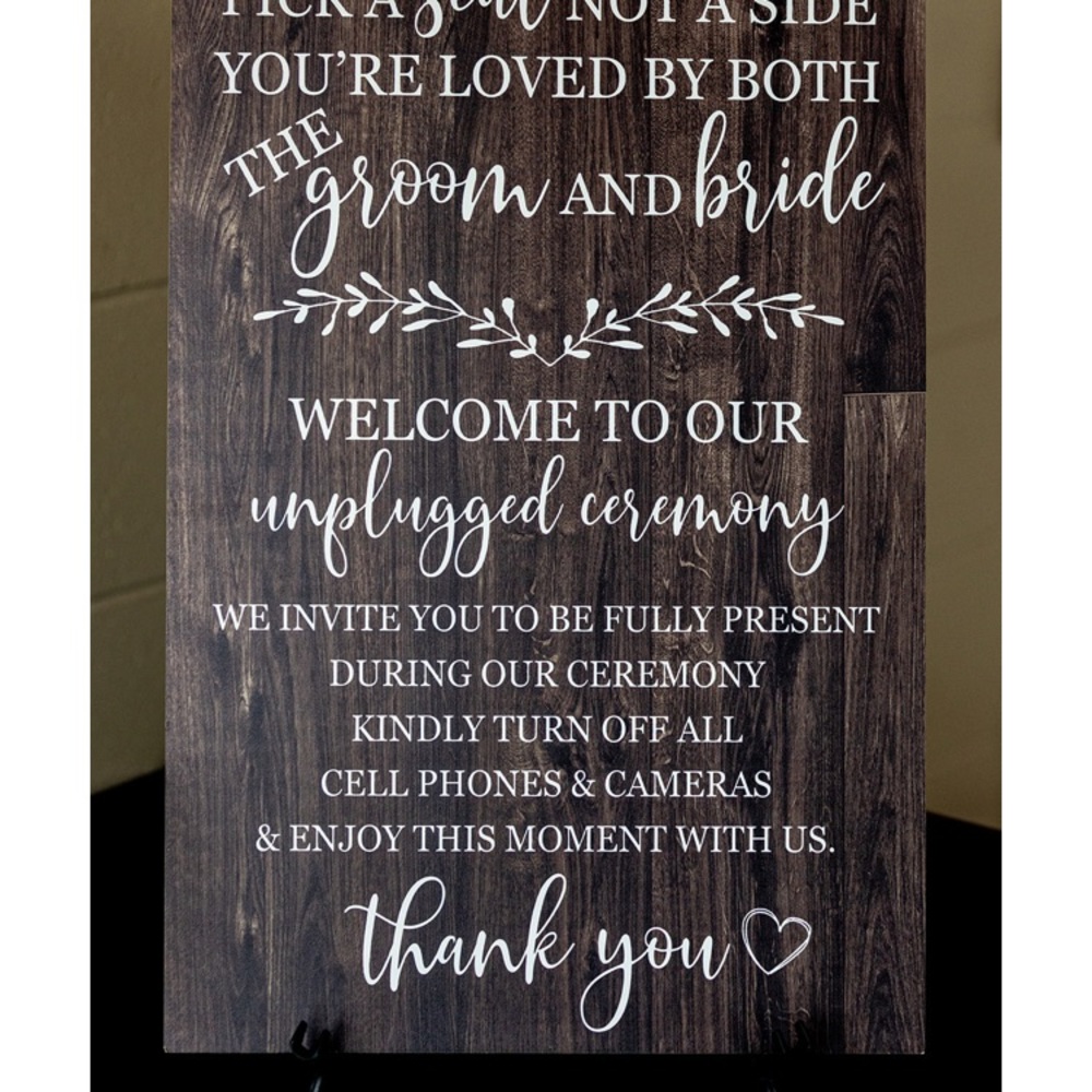 Wedding ceremony sign 16x24 inches